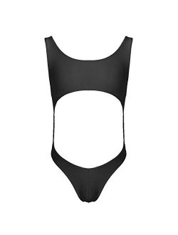 CHICTRY Men One Piece Sleeveless Cutout Leotard Bodysuit Swimsuit Thong Underwear