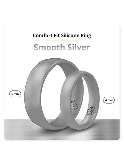 Knot Theory Breathable Silicone Wedding Rings for Men & Women | Black Rose Gold Silver Blue Red Rubber Wedding Bands for Him & Her Size 4, 5, 6, 7, 8, 9, 10, 11, 12, 13, 