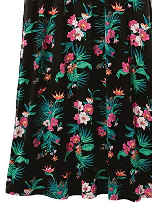 28 Palms Women's Tropical Hawaiian Print Sleeveless Maxi Dress