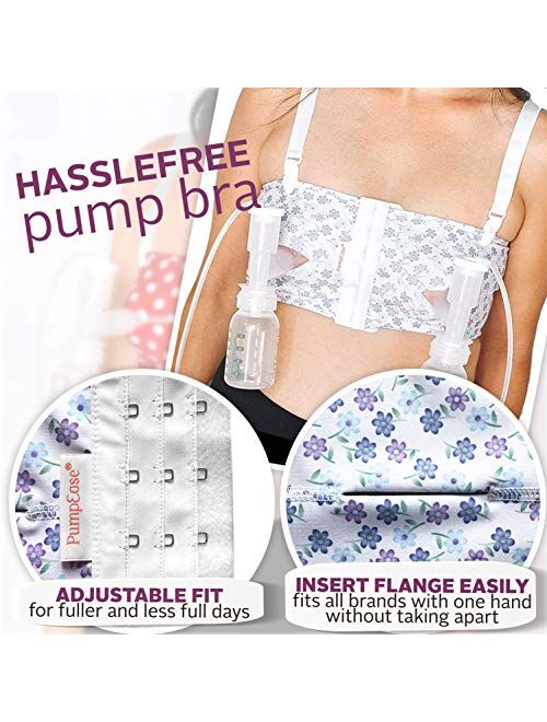 Hands Free Pumping Bra for Breast Pumps - Adjustable Spandex Pumping Bustier Will Support 2 Breast Pumping Bottles and Flanges
