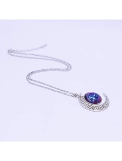 FANSING Gifts for Women Nebula Pendant Necklaces for Women Planet Jewelry