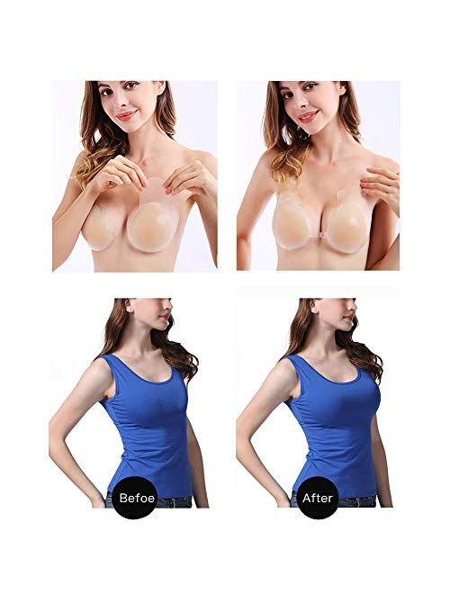 Ajulu Sticky Bras for Women Push Up, Lifting Sticky Bra, Adhesive Silicone Bras with Nipple Covers