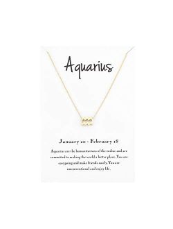 Mocya Zodiac Necklace for Women Jewelry Horoscope Constellation Pendant Astrology Birthday Gifts