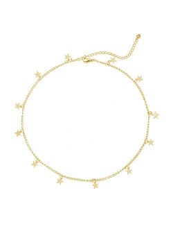 YANCHUN Star Choker Necklace Gold Star Necklace for Women Dainty Layer Necklaces for Teen Girls Gift