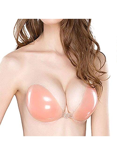 Aomh Self Adhesive Silicone Bra Reusable Strapless Backless Invisible Push up Bra