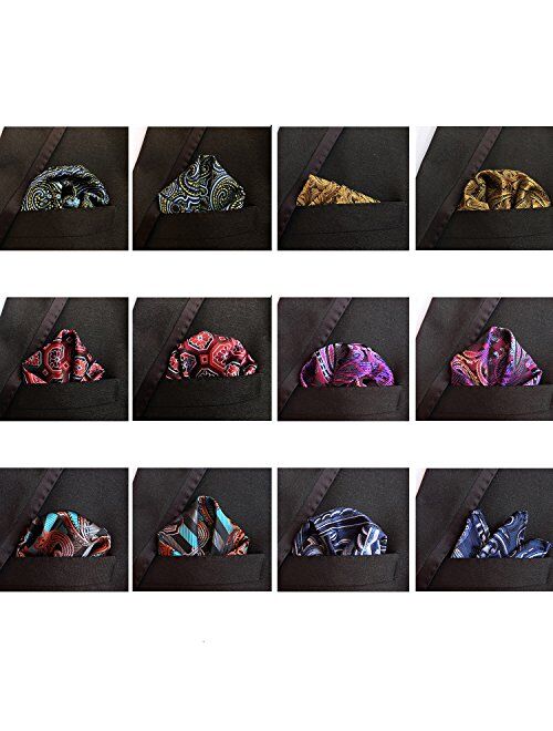 Jeatonge Pocket Square For Men Assorted 12 Pack (Style 10)