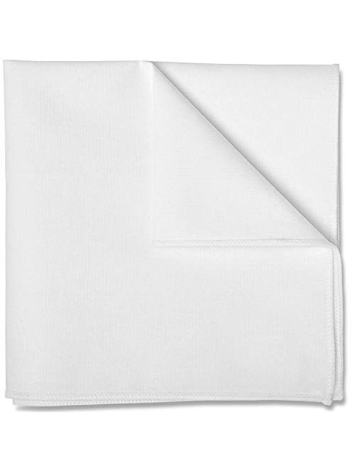 100% White Cotton Pocket Square 10 x 10 Inches by Puentes Denver