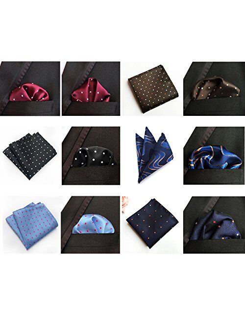 Jeatonge Pocket Square For Men Assorted 12 Pack (Style 03)