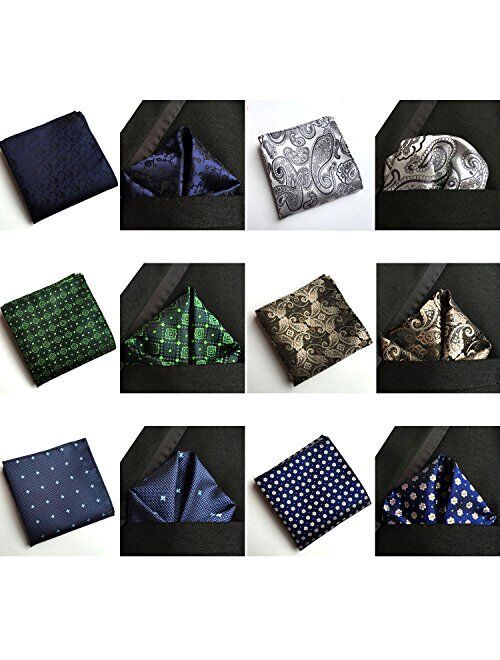 Jeatonge Pocket Square For Men Assorted 12 Pack (Style 07)