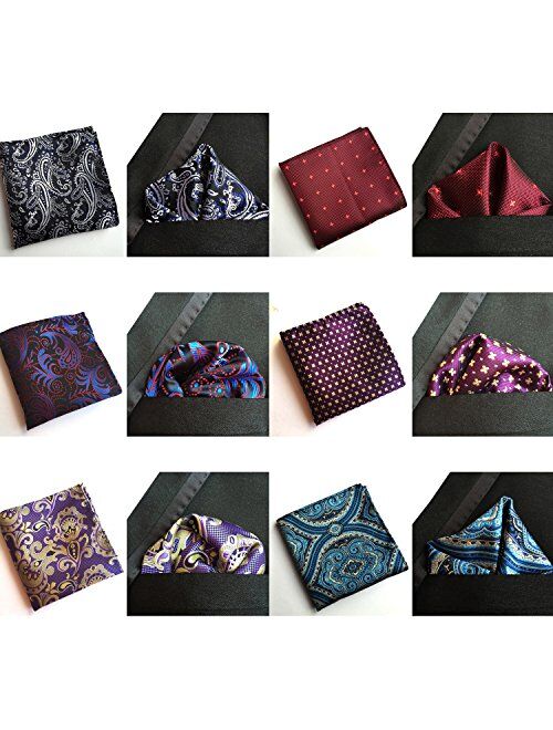 Jeatonge Pocket Square For Men Assorted 12 Pack (Style 07)