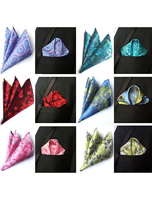 Jeatonge Pocket Square For Men Assorted 12 Pack (Style 12)