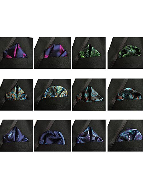 Jeatonge Pocket Square For Men Assorted 12 Pack (Style 04)
