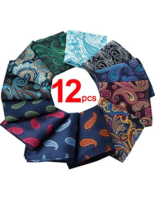 Jeatonge Pocket Square For Men Assorted 12 Pack (Style 04)