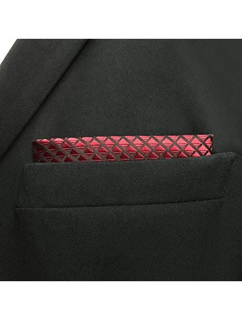 S&W SHLAX&WING Necktie Solid Color Red Crimson Mens Tie Silk Wedding