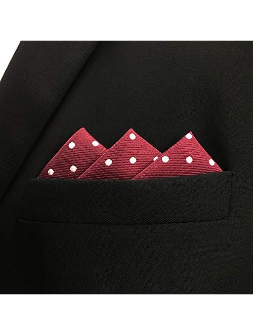 SHLAX&WING Red Dots Maroon Wedding Necktie Men's Tie Fashion