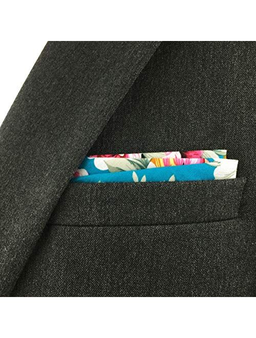 SHLAX&WING Cotton Silk Ties for Men Skinny Necktie Printed Floral