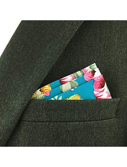 SHLAX&WING Cotton Silk Ties for Men Skinny Necktie Printed Floral