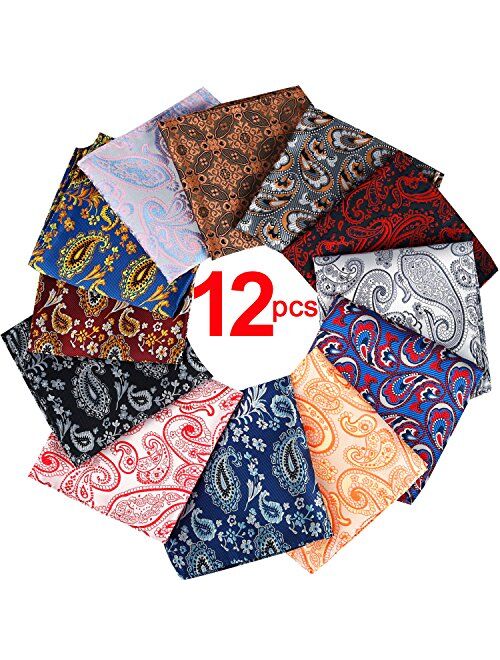 Jeatonge Pocket Square For Men Assorted 12 Pack (Style 06)