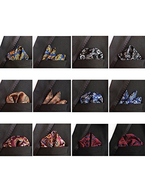Jeatonge Pocket Square For Men Assorted 12 Pack (Style 06)