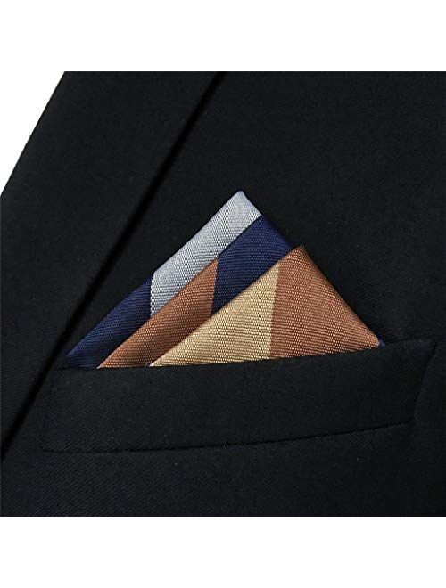 S&W SHLAX&WING New Ties for Men Striped Blue Brown Necktie for Suit Jacket Business