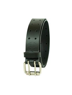 Men's Leather Adjustable Buckle Double Prong Belt