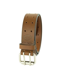 Men's Leather Adjustable Buckle Double Prong Belt