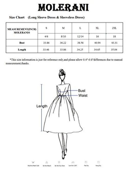 MOLERANI Women's Long Sleeve Casual Swing Simple T-Shirt Loose Dress