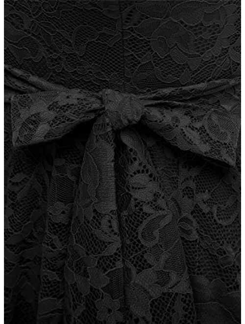 MUADRESS Women Short Lace Bridesmaid Dresses with Cap-Sleeve Formal Party Dresses