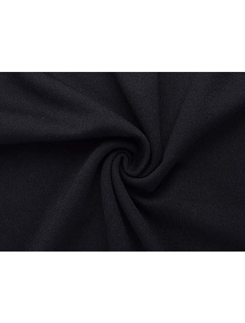 Drimmaks Women's Black Pencil Dress 3/4 Sleeve Stretchy Irregular Hem with White Lace Bodycon Dresses