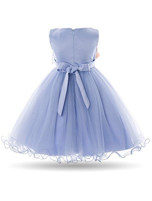CIELARKO Girls Dress Kids Flower Lace Party Wedding Dresses for 2-11 Years