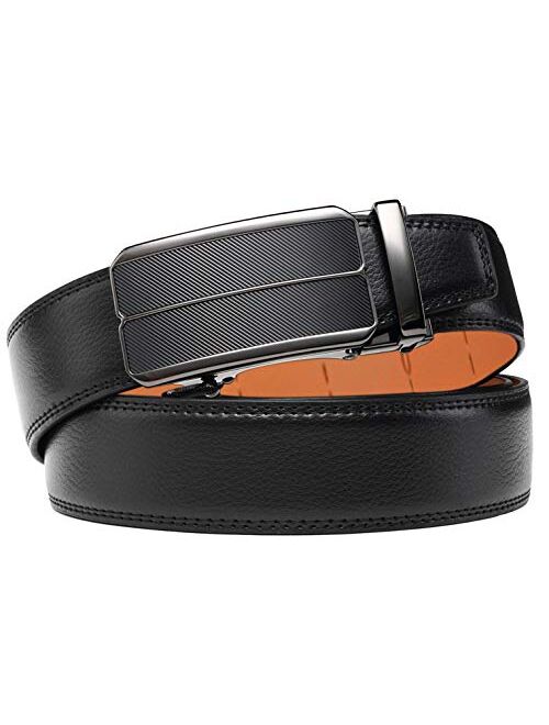 Men's Belt,Bulliant Slide Ratchet Belt For Men Dress Pant Shirt Genuine Leather,Trim To Fit
