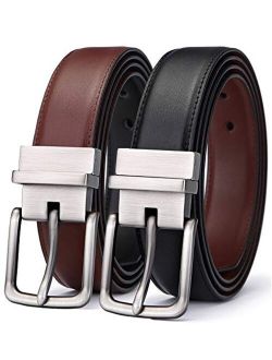 Men's Belt,Bulliant Genuine Leather Adjustable Reversible Belt 1.25