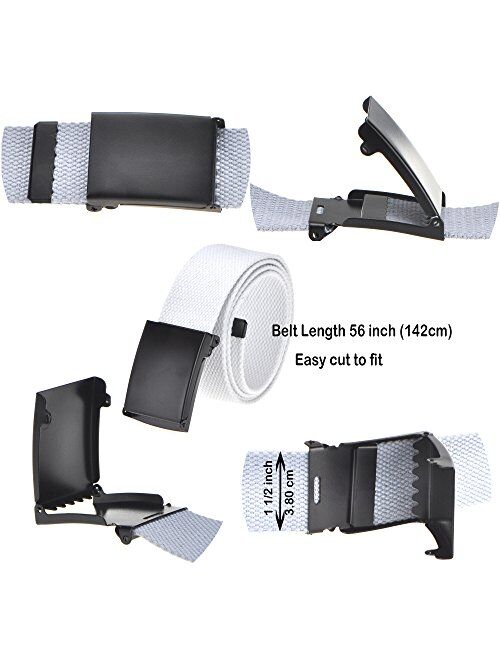 Cut To Fit Canvas Adjustable buckle Web Belt Size Up to 52