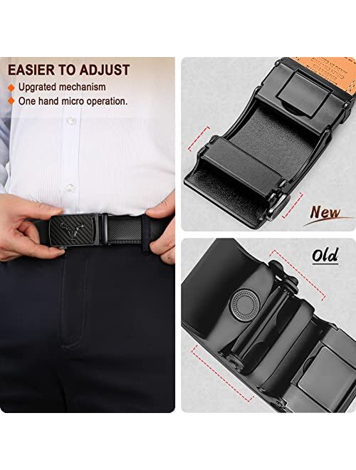 Mens Belt,Bulliant Designer Click Genuine Leather Ratchet Belt For Men, Size-Customized