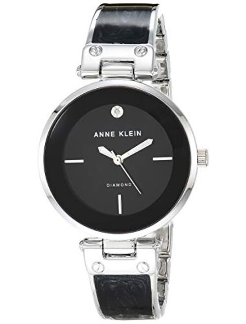 Anne Klein Women's Diamond-Accented Dial Bangle Watch