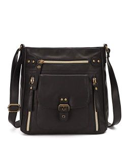 KL928 Crossbody Bags for Women Shoulder Purses and Handbags, PU Washed Leather