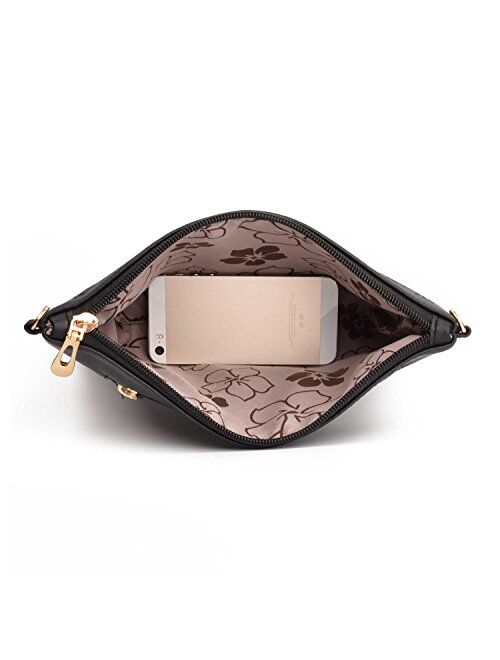 Jiaruo Women Vintage Girls Hollow Out Sling Leather Crossbody Bag Handbag Purse