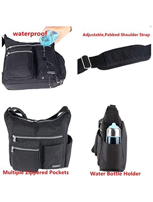 Crossbody Bag with Anti Theft RFID Pocket - Women Lightweight Water-Resistant Purse