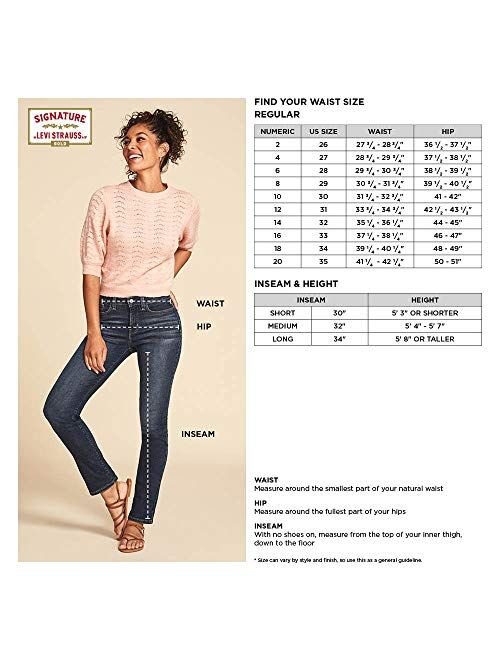 Signature by Levi Strauss & Co. Women's Curvy Totally Shaping Straight Jeans (Standard and Plus)