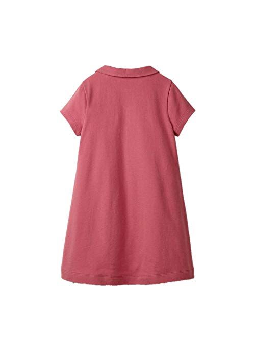HILEELANG Little Girl Trends Spring Summer Casual Cotton Applique Tunic Dress Shirt