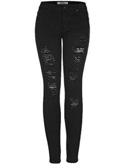 2LUV Women's Distressed Skinny Jeans