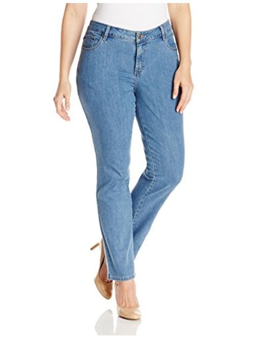 Lee Women's Plus Size Instantly Slims Classic Relaxed Fit Monroe Straight Leg Jean