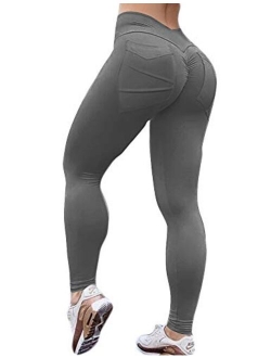 Women's High Waist Ruched Butt Lifting Booty Enhancing Yoga Pants Leggings