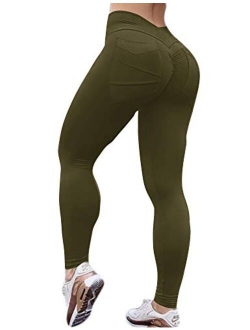 Women's High Waist Ruched Butt Lifting Booty Enhancing Yoga Pants Leggings