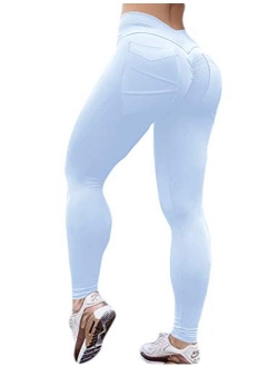 Women's High Waist Ruched Butt Lifting Booty Enhancing Yoga Pants Leggings