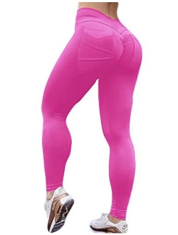 Women's High Waist Ruched Butt Lifting Booty Enhancing Yoga Pants Leggings