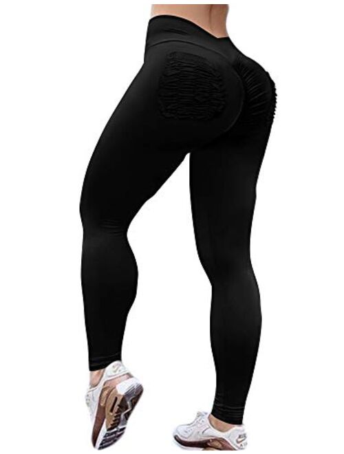Hioinieiy Women's High Waist Ruched Butt Lifting Booty Enhancing Yoga Pants Leggings