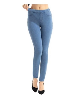 LYZ BAND Women's Stretchy Jeggings High Waist Legging Skinny Jean with Pockets.