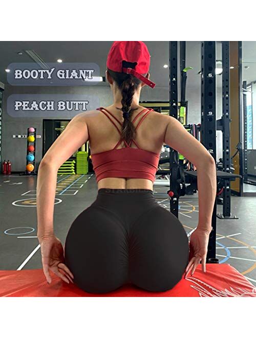 STARBILD Women High Waist Scrunch Ruched Butt Lifting Leggings with Pockets Tummy Control Push Up Workout Yoga Pants