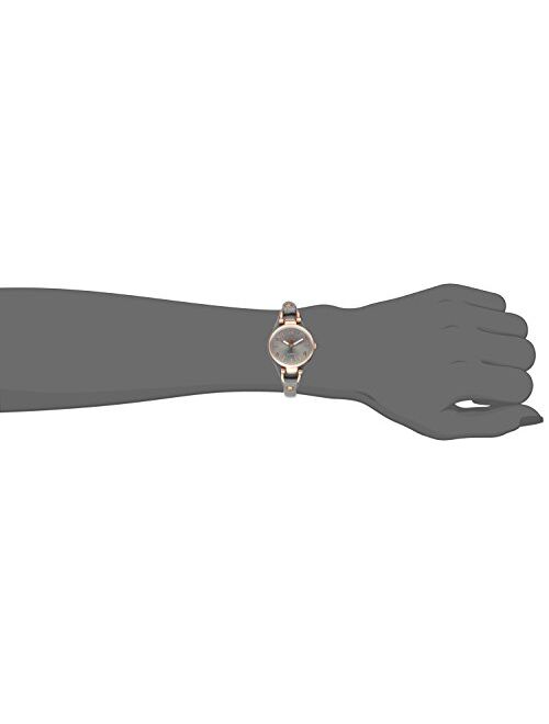 XOXO Women's Analog Watch with Rose Gold-Tone Case, Gray Sunray Dial, Narrow Gray Leather Strap - Official XOXO Woman's Rose-Gold Watch - Model: XO3400